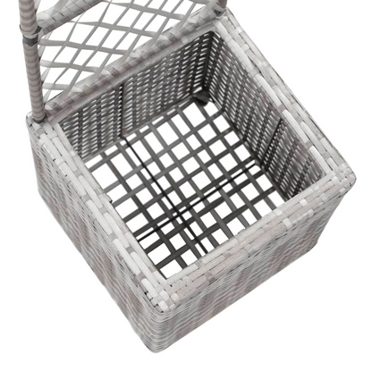 Trellis Raised Bed with 1 Pot Poly Rattan Gray