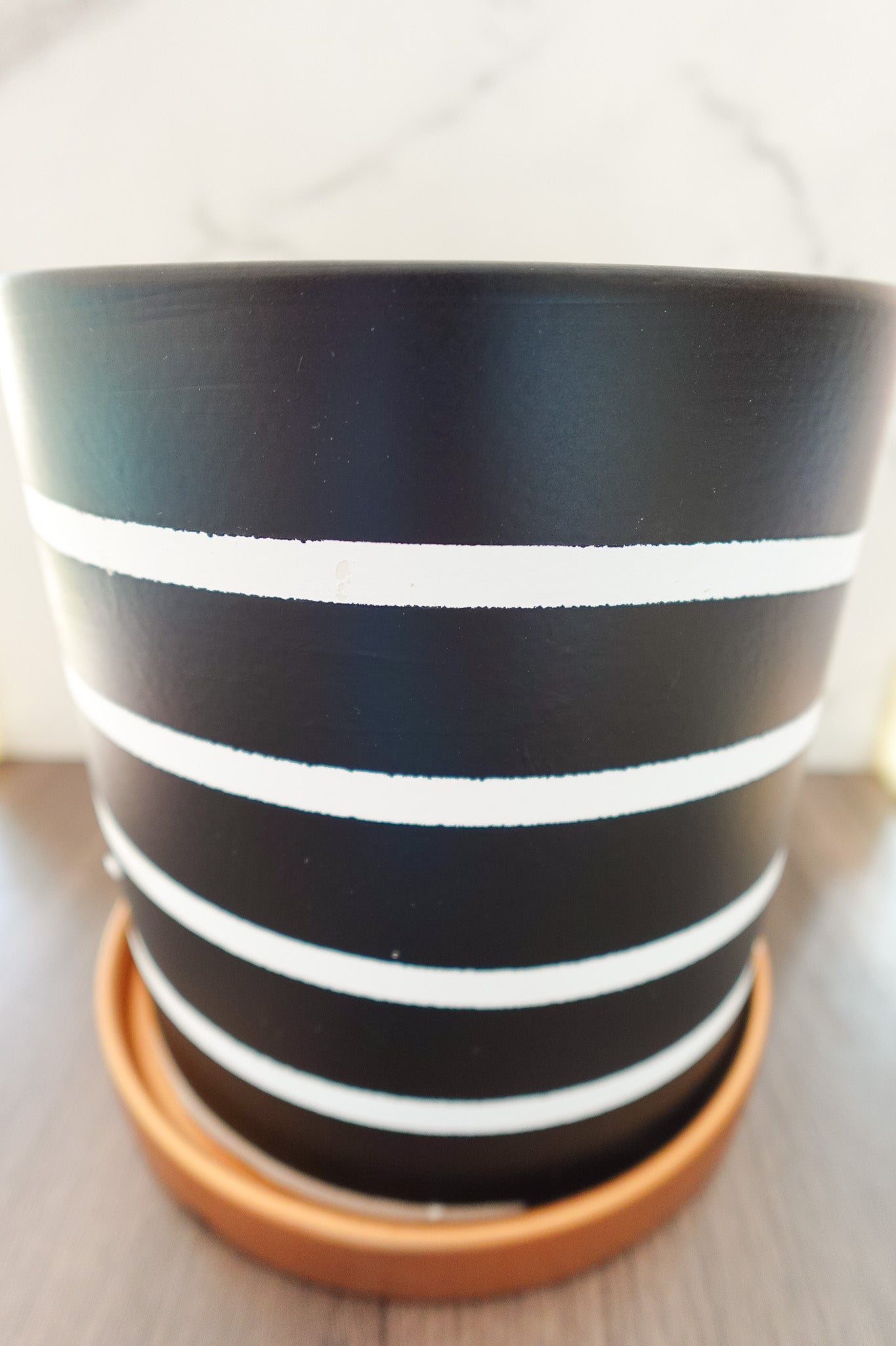 Black & White Stripped Minimalistic Pot (Sold Separately)