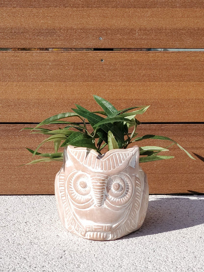 Terracotta Pot - Horned Owl