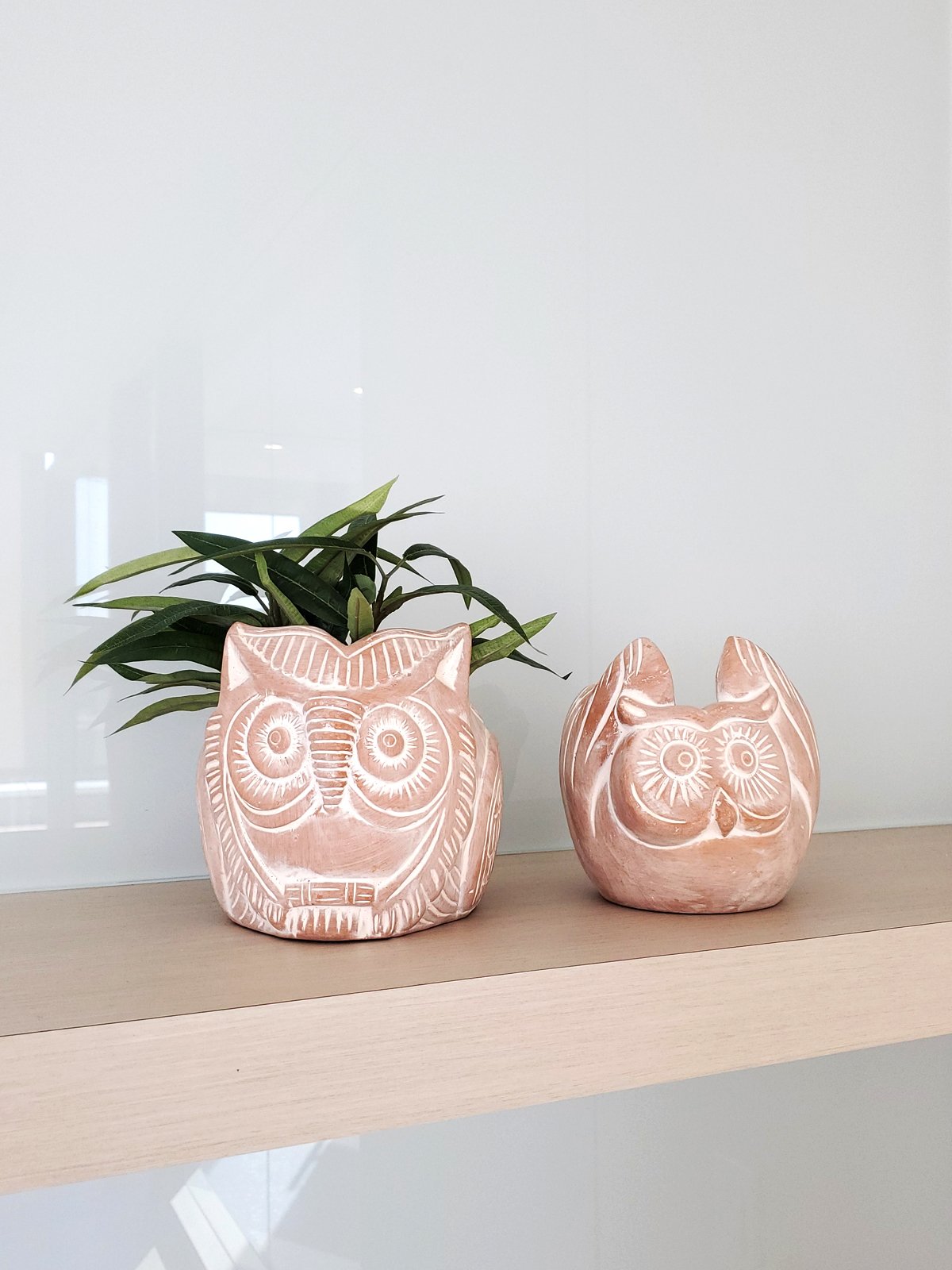 Terracotta Pot - Horned Owl